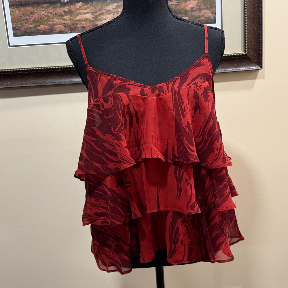 Red Ruffle Tank Top - Picture 1 of 8